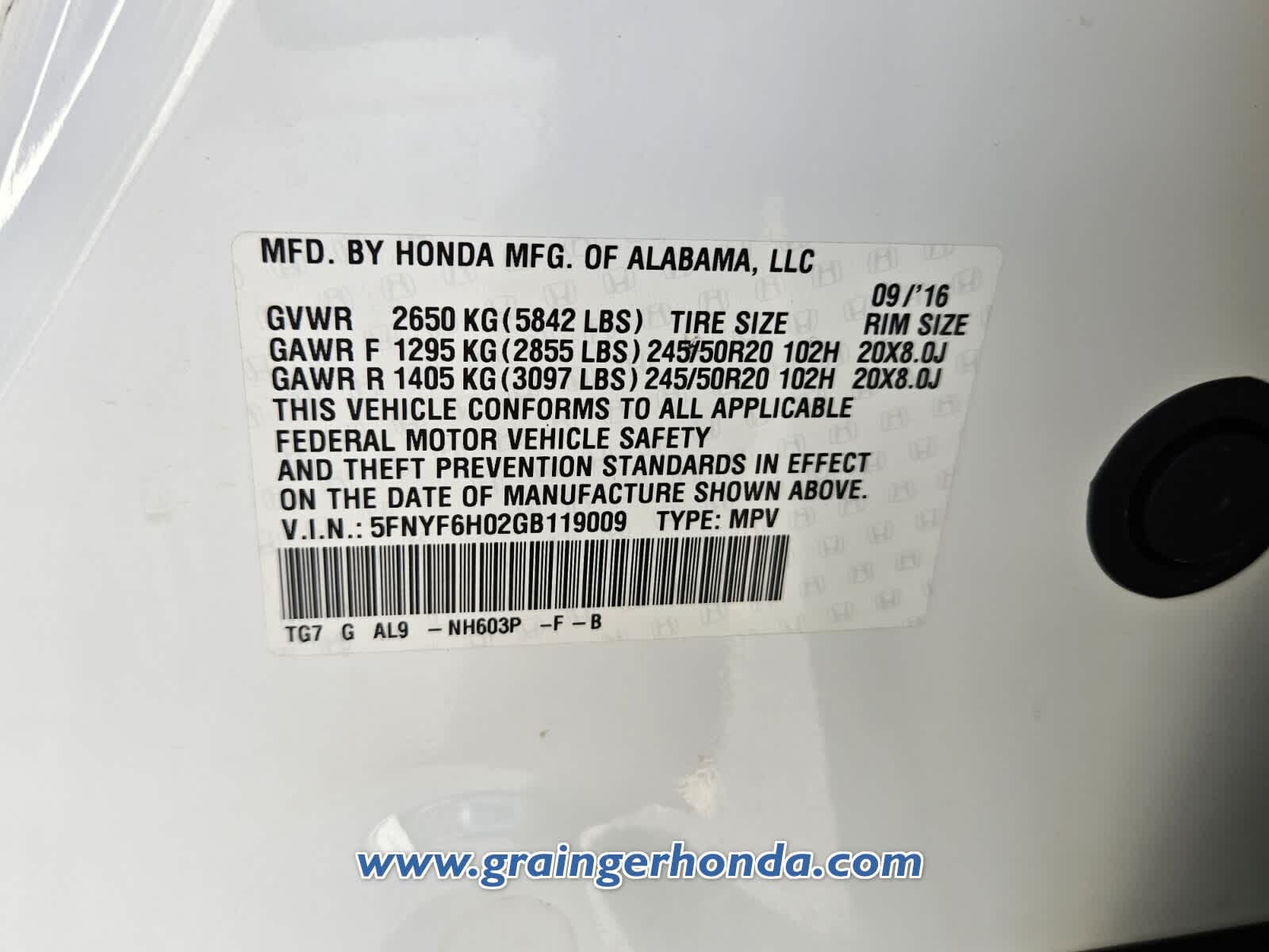 2016 Honda Pilot Elite