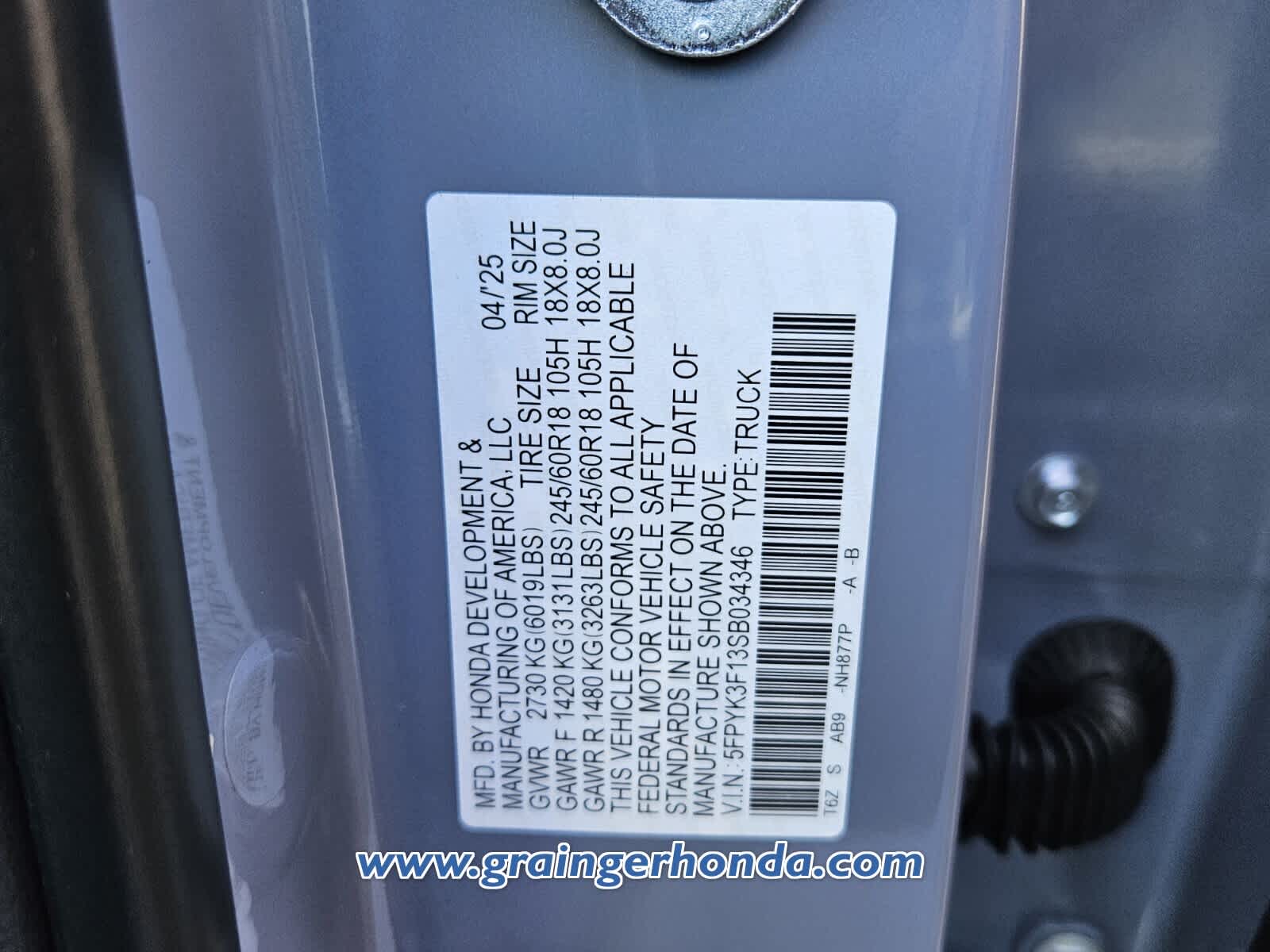 2025 Honda Ridgeline Sport