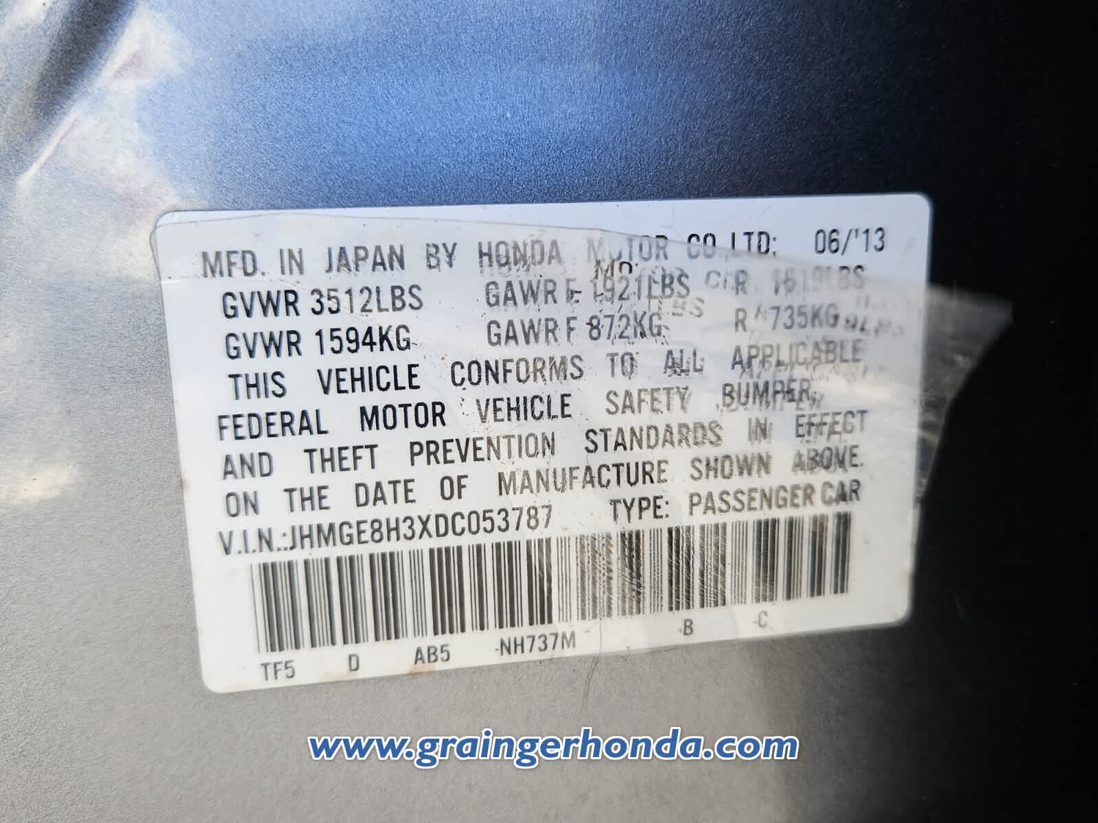 2013 Honda Fit 5dr HB Auto