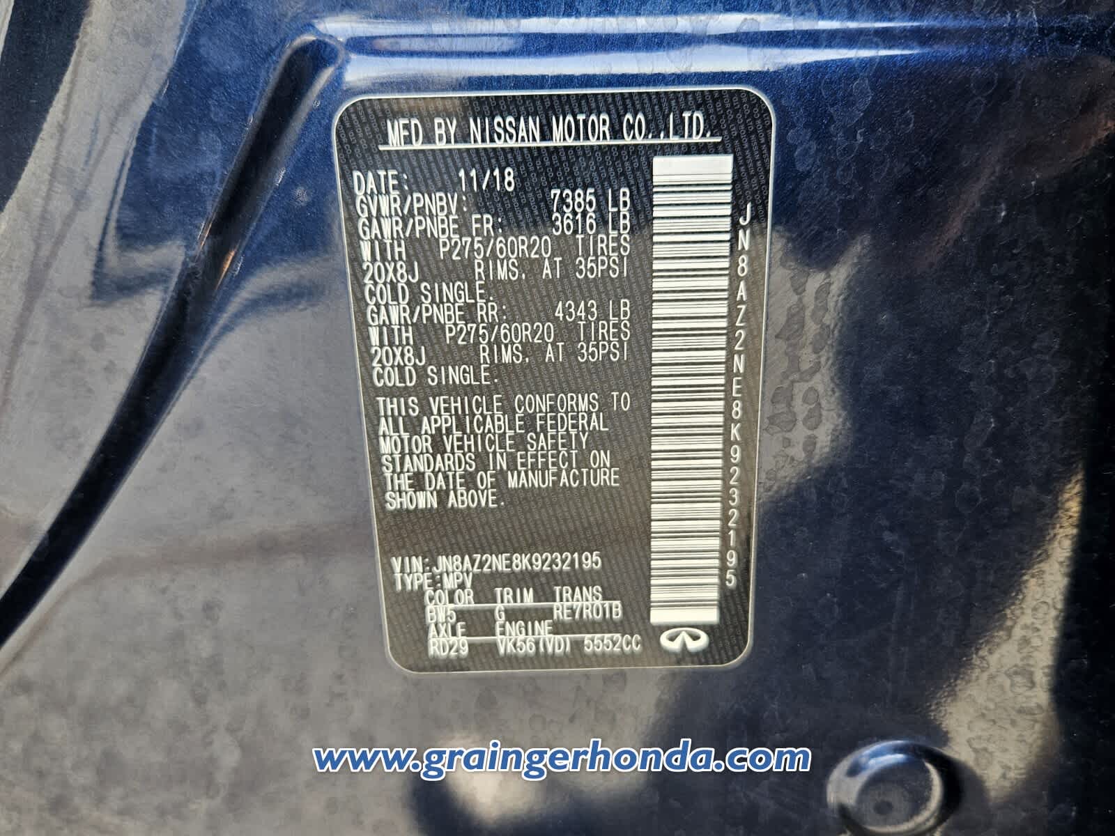 2019 INFINITI QX80 LUXE