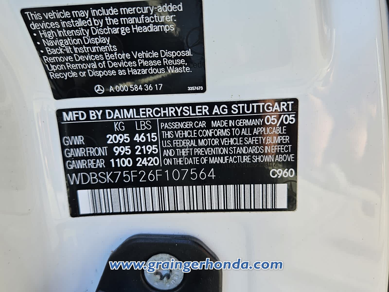 2006 Mercedes-Benz SL-Class 5.0L